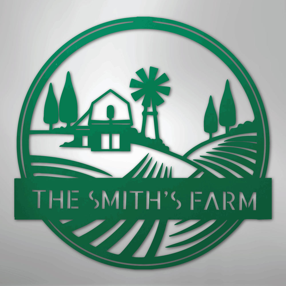 Rolling Fields Monogram - Steel Sign