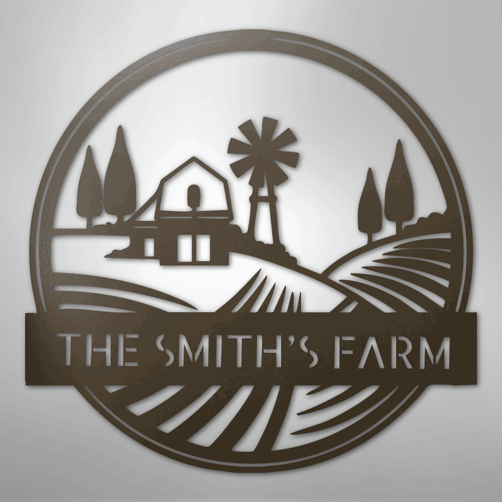 Rolling Fields Monogram - Steel Sign