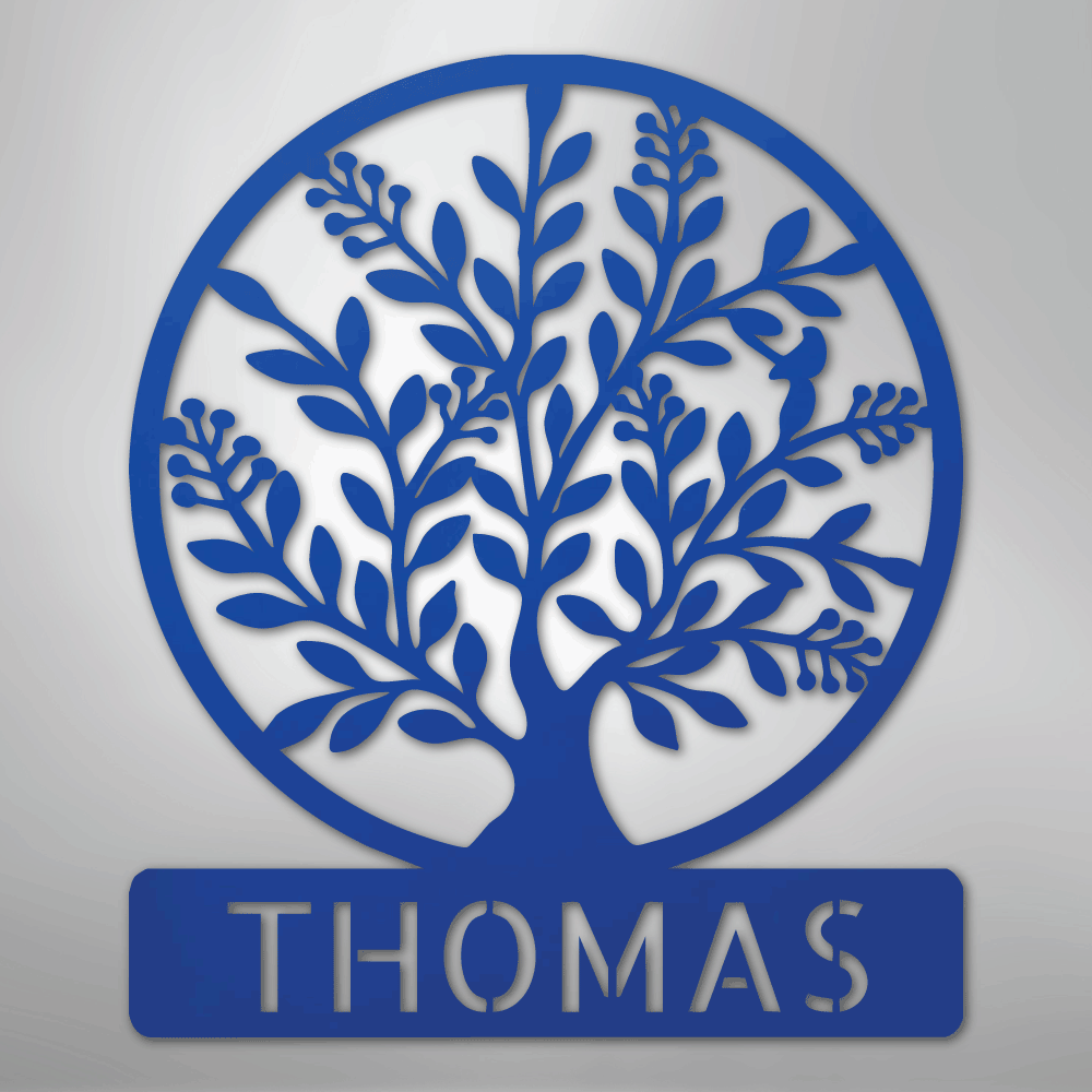Simple Tree Monogram - Steel Sign