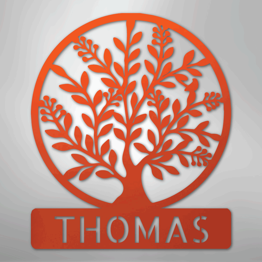 Simple Tree Monogram - Steel Sign