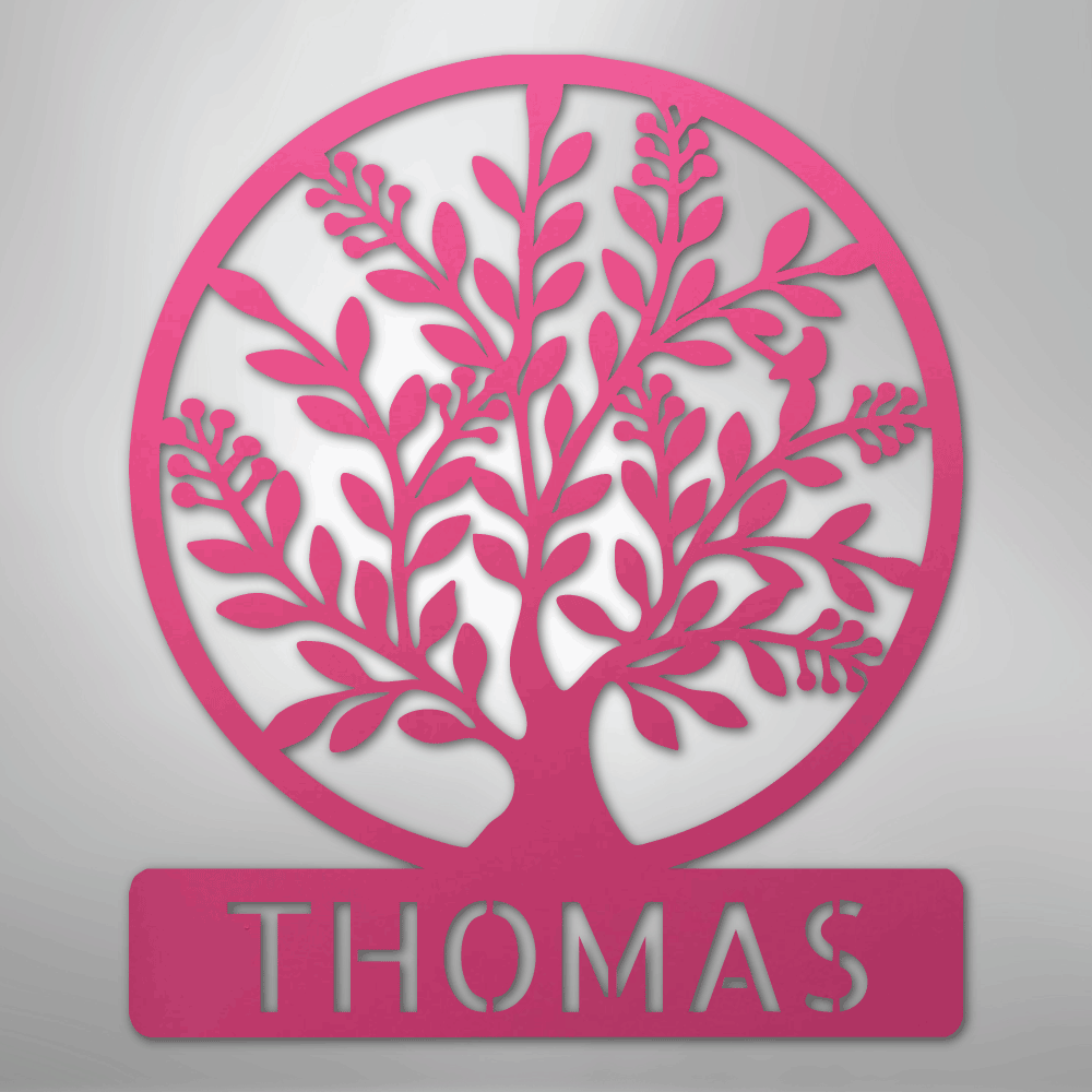 Simple Tree Monogram - Steel Sign
