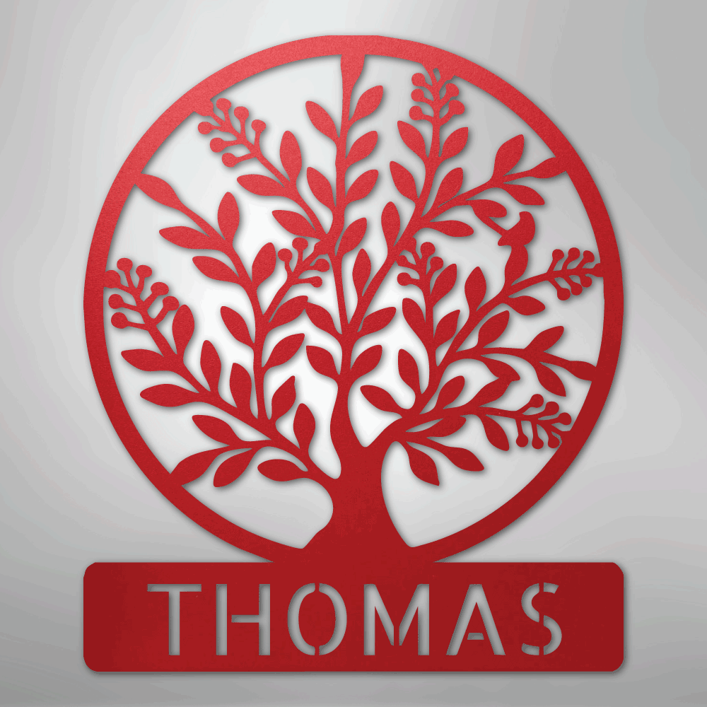 Simple Tree Monogram - Steel Sign