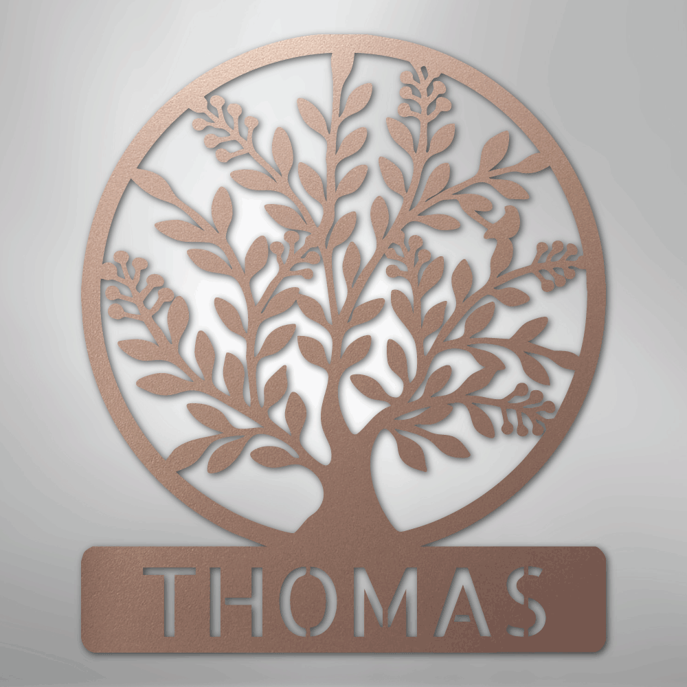 Simple Tree Monogram - Steel Sign