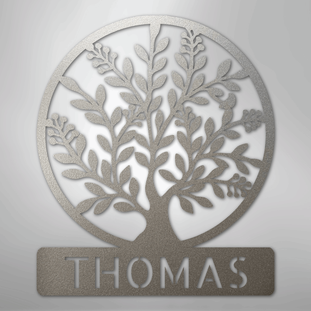 Simple Tree Monogram - Steel Sign