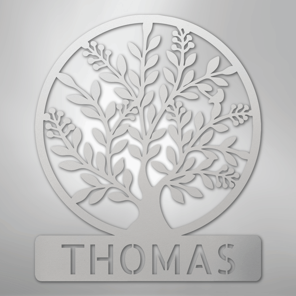 Simple Tree Monogram - Steel Sign