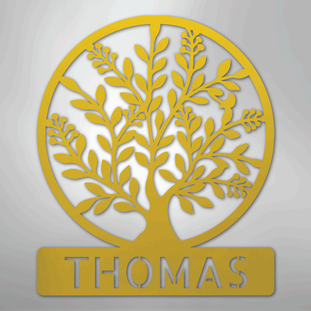 Simple Tree Monogram - Steel Sign