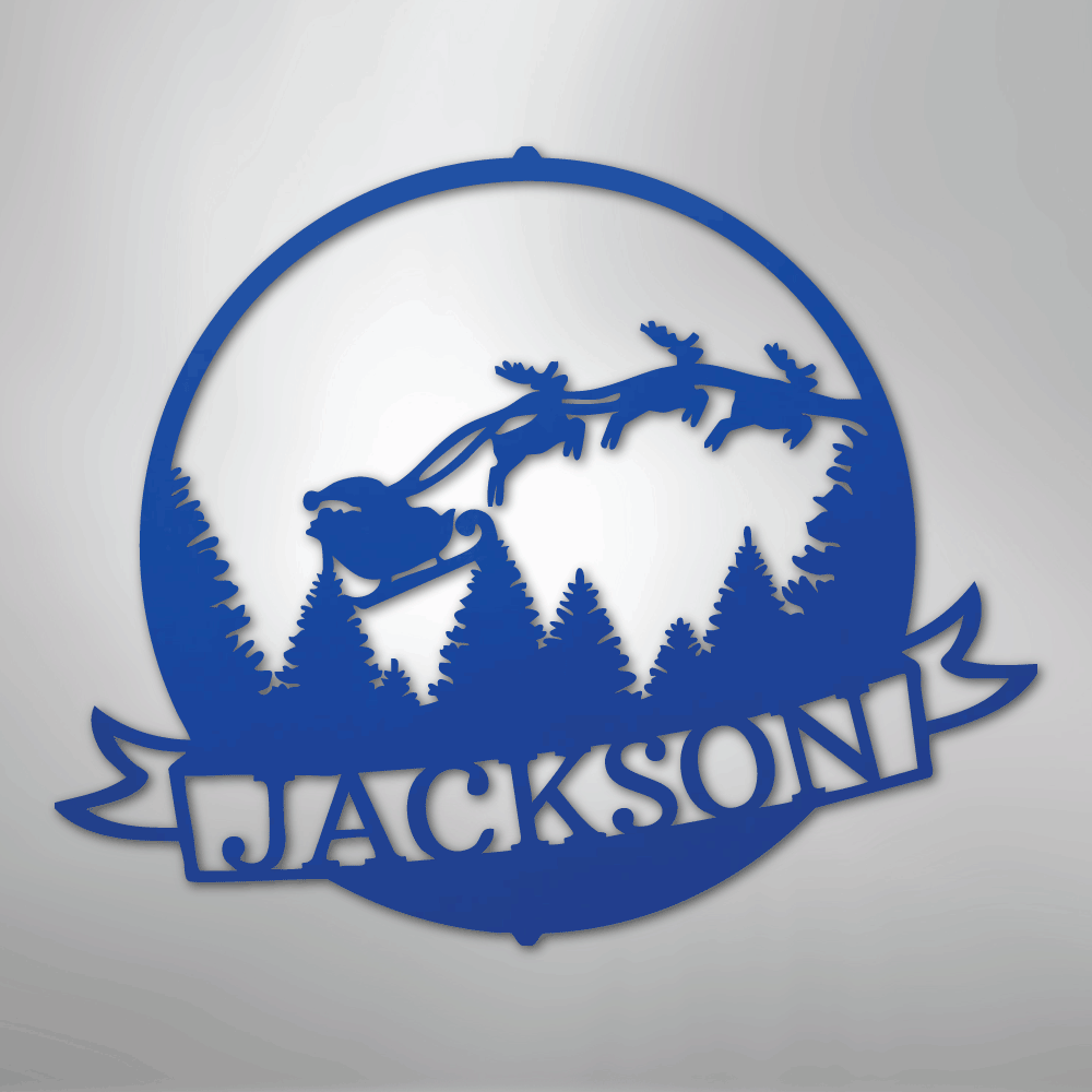 Santa\'s Journey Monogram - Steel Sign