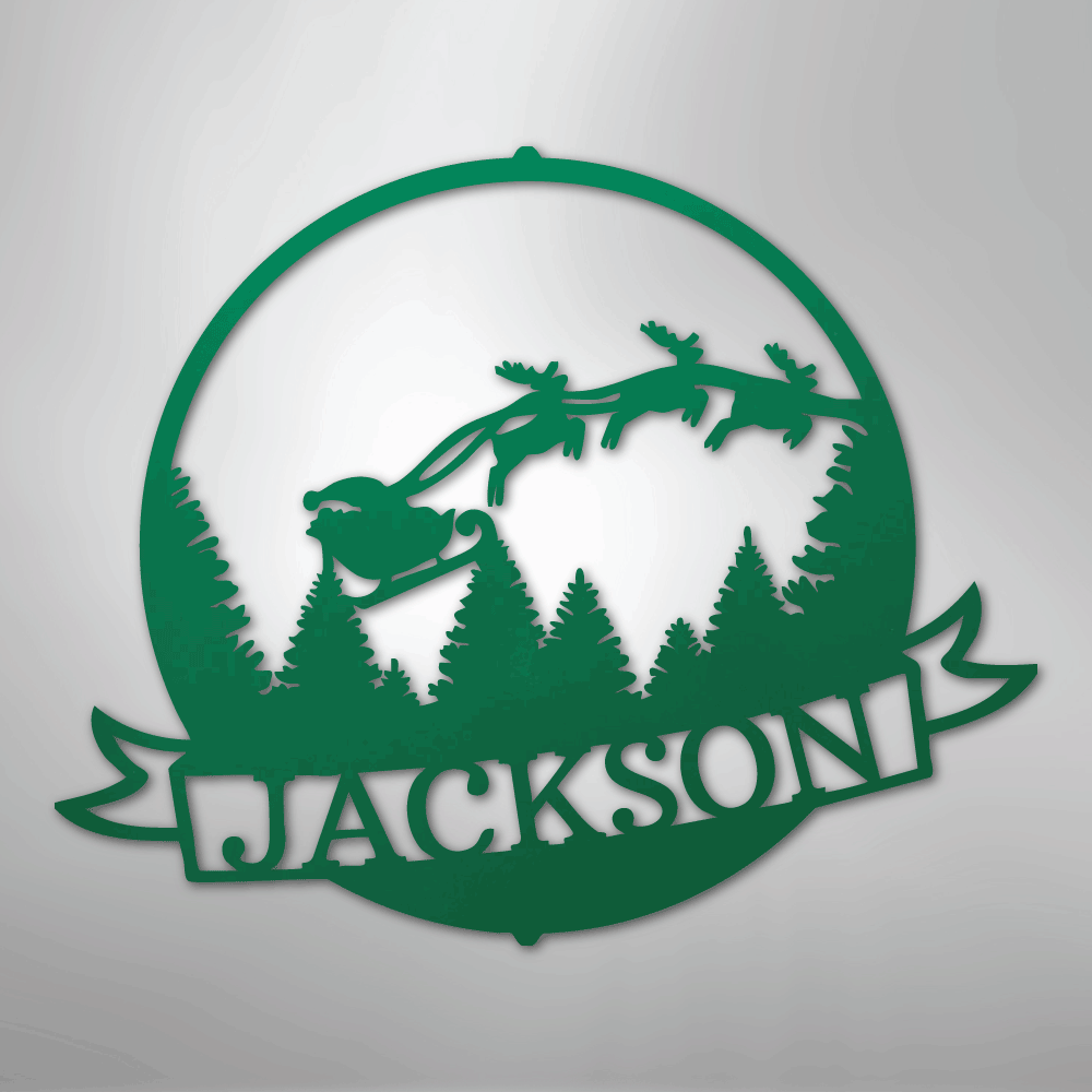 Santa\'s Journey Monogram - Steel Sign
