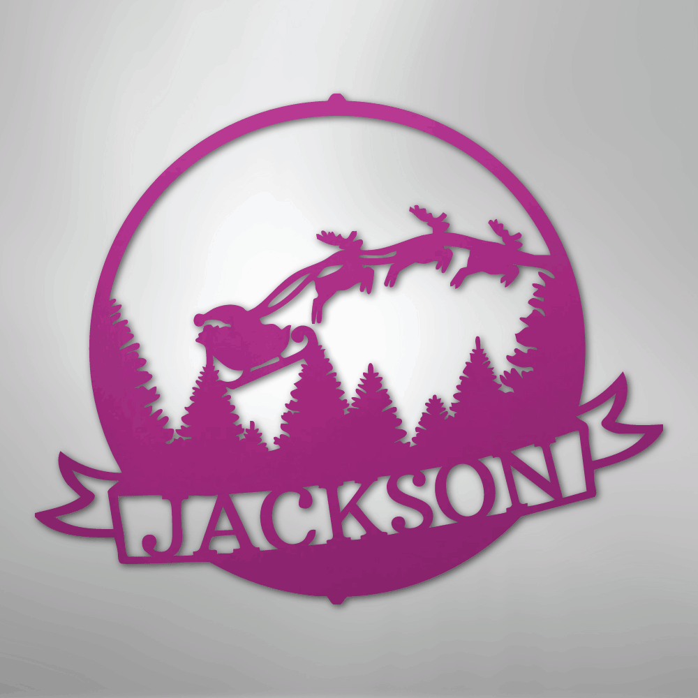 Santa\'s Journey Monogram - Steel Sign