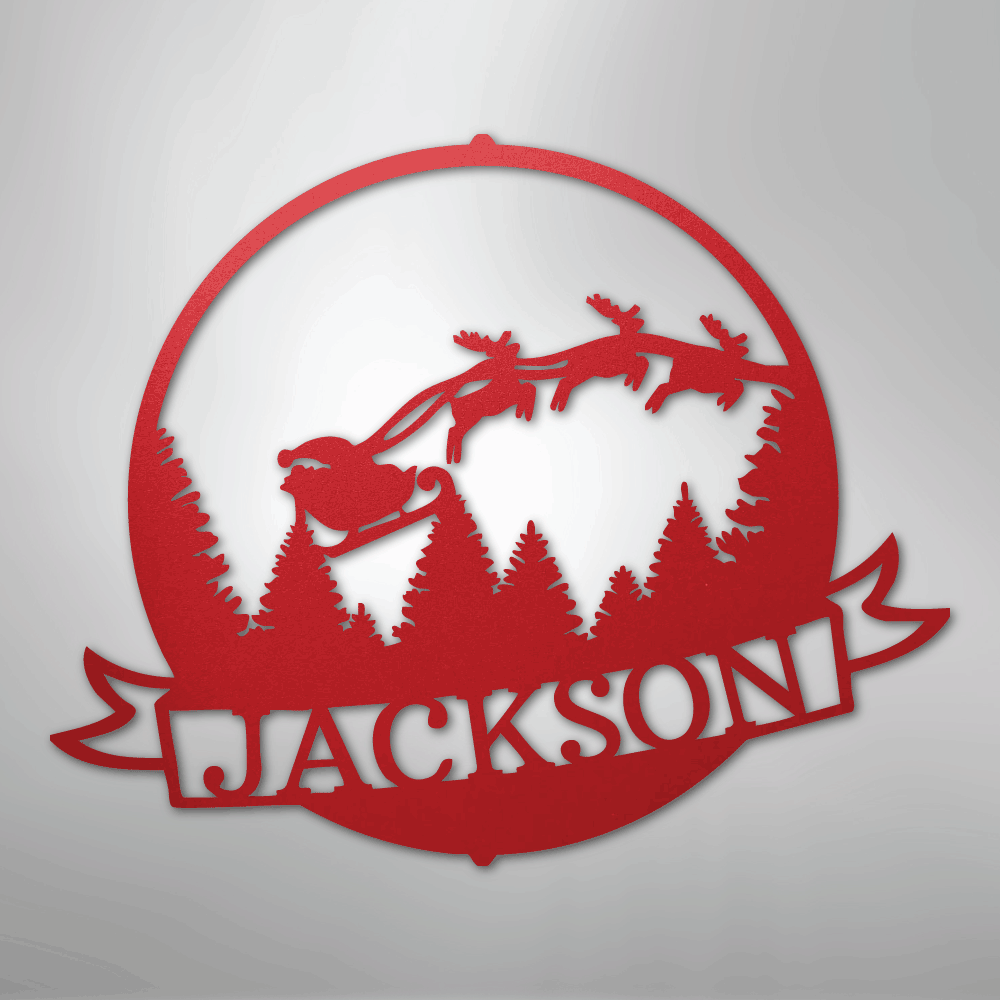 Santa\'s Journey Monogram - Steel Sign