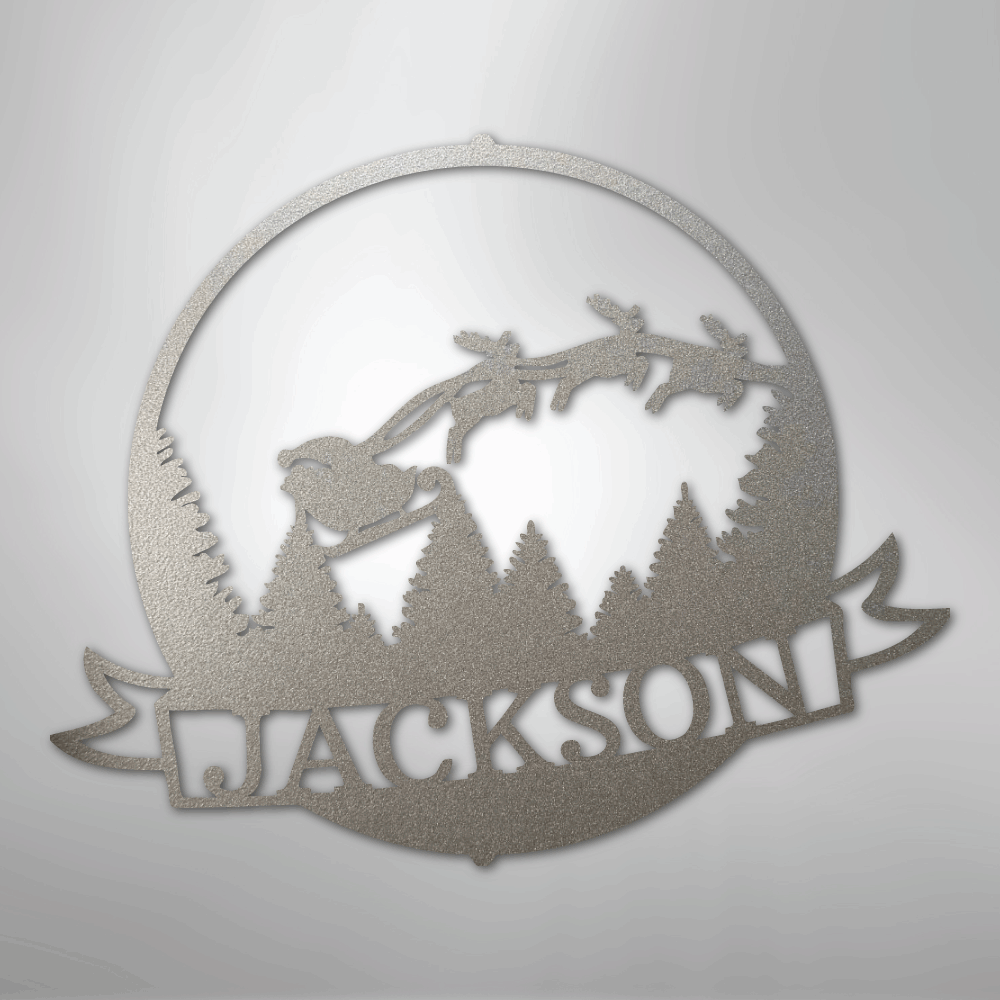 Santa\'s Journey Monogram - Steel Sign