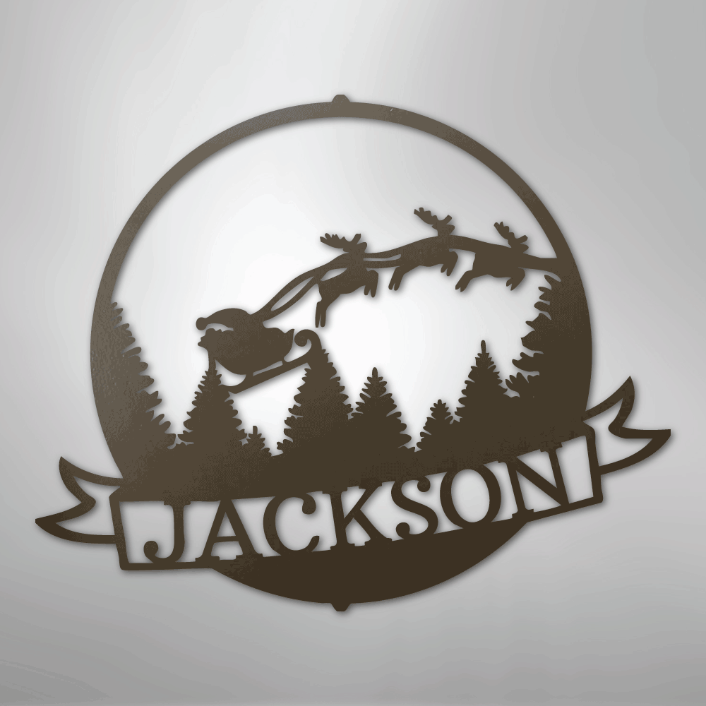 Santa\'s Journey Monogram - Steel Sign