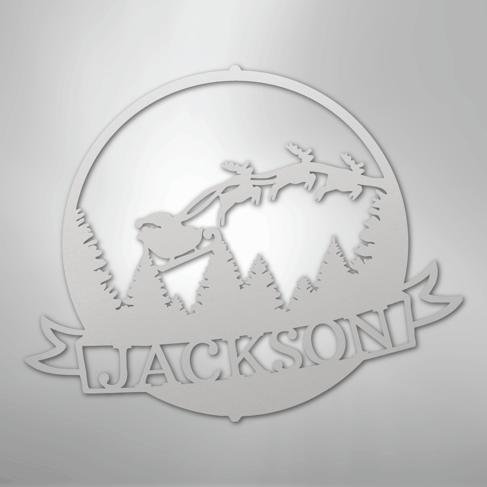 Santa\'s Journey Monogram - Steel Sign