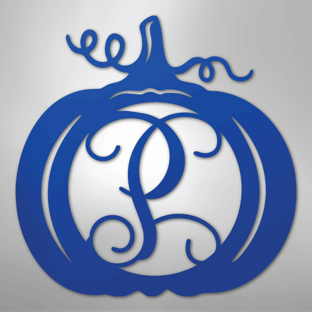 Pumpkin Initial Monogram - Steel Sign