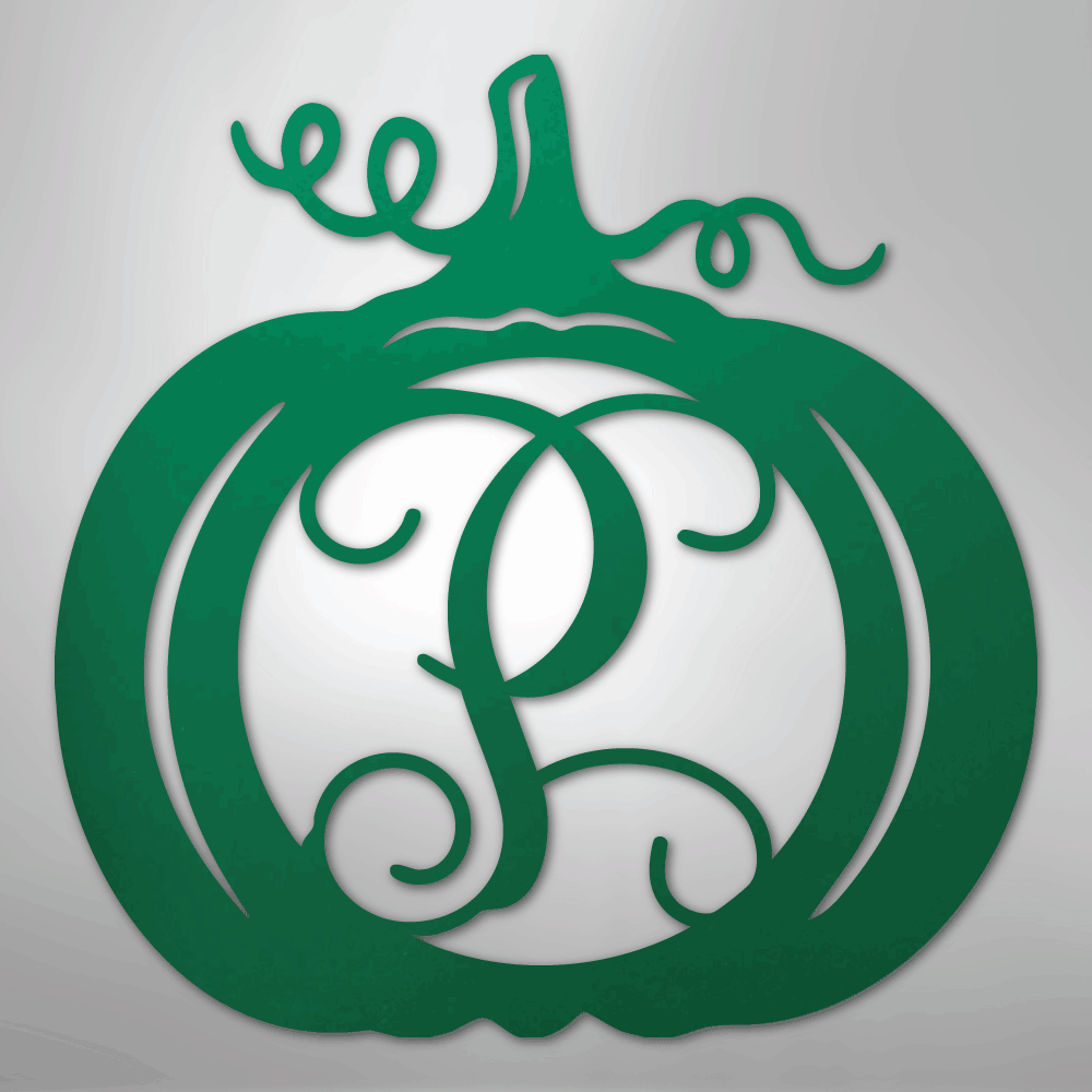 Pumpkin Initial Monogram - Steel Sign