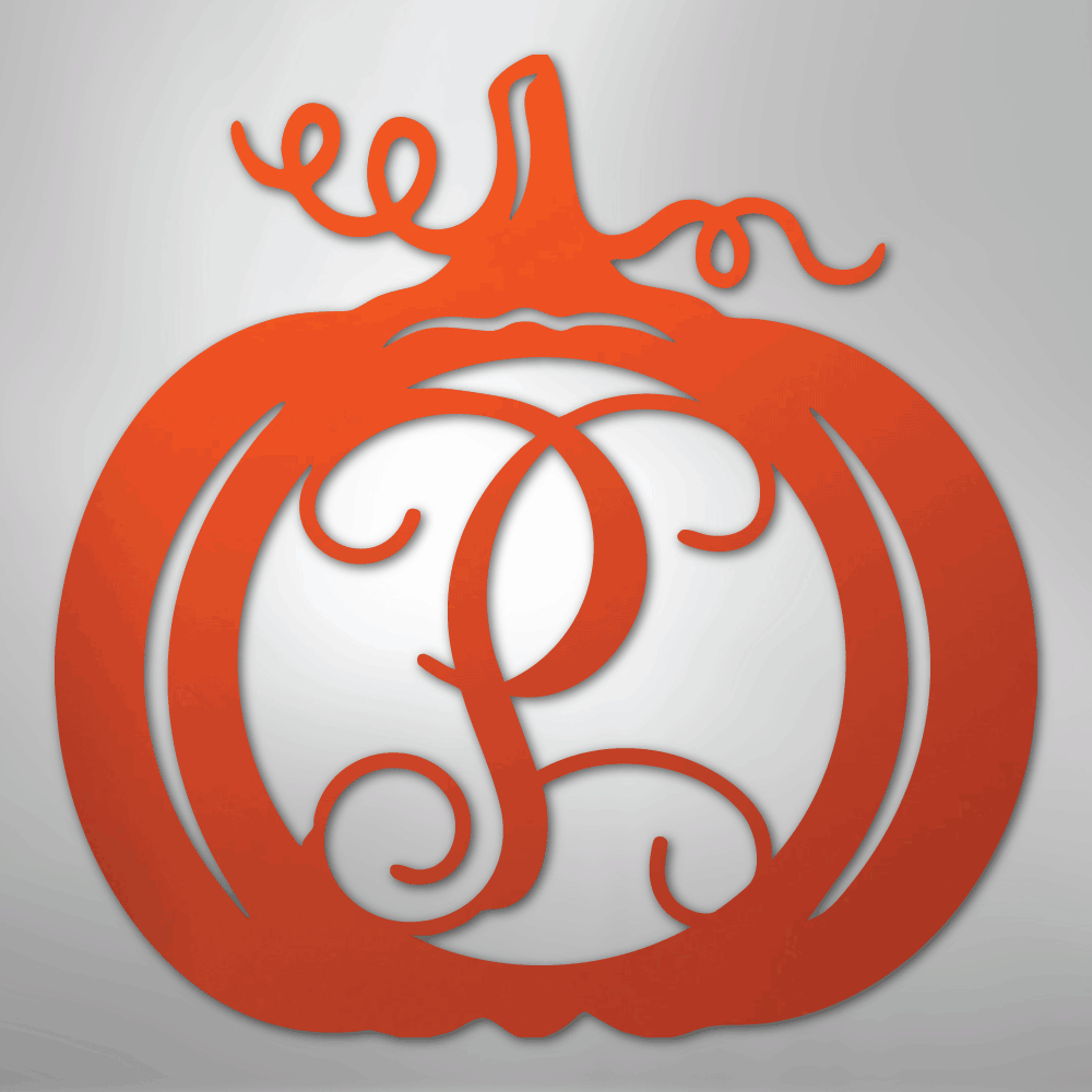 Pumpkin Initial Monogram - Steel Sign