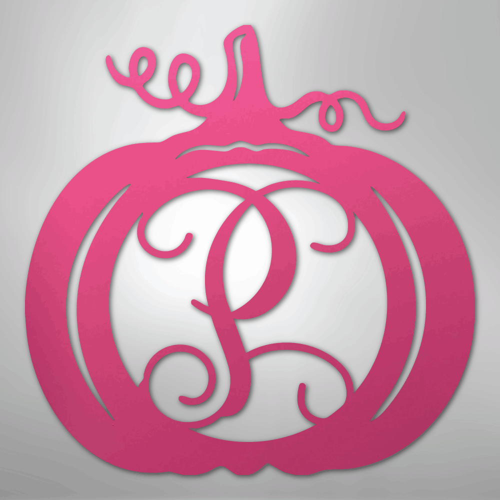 Pumpkin Initial Monogram - Steel Sign