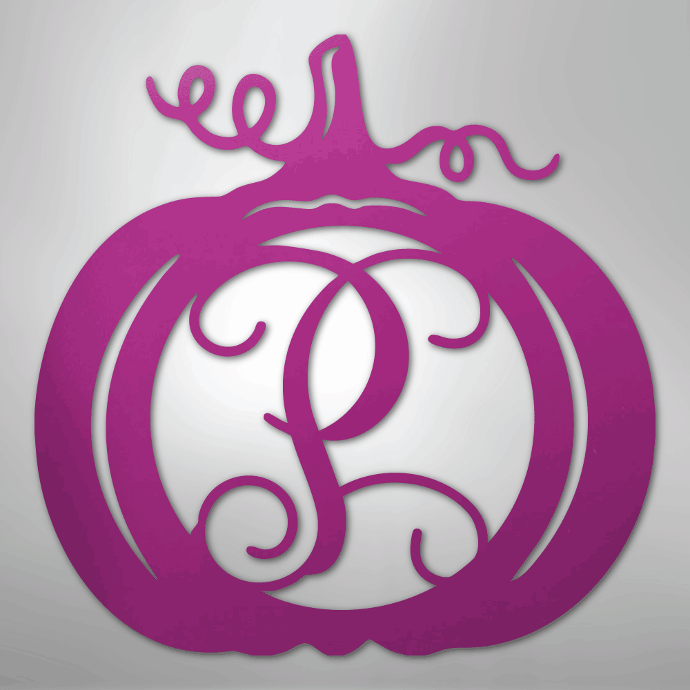 Pumpkin Initial Monogram - Steel Sign