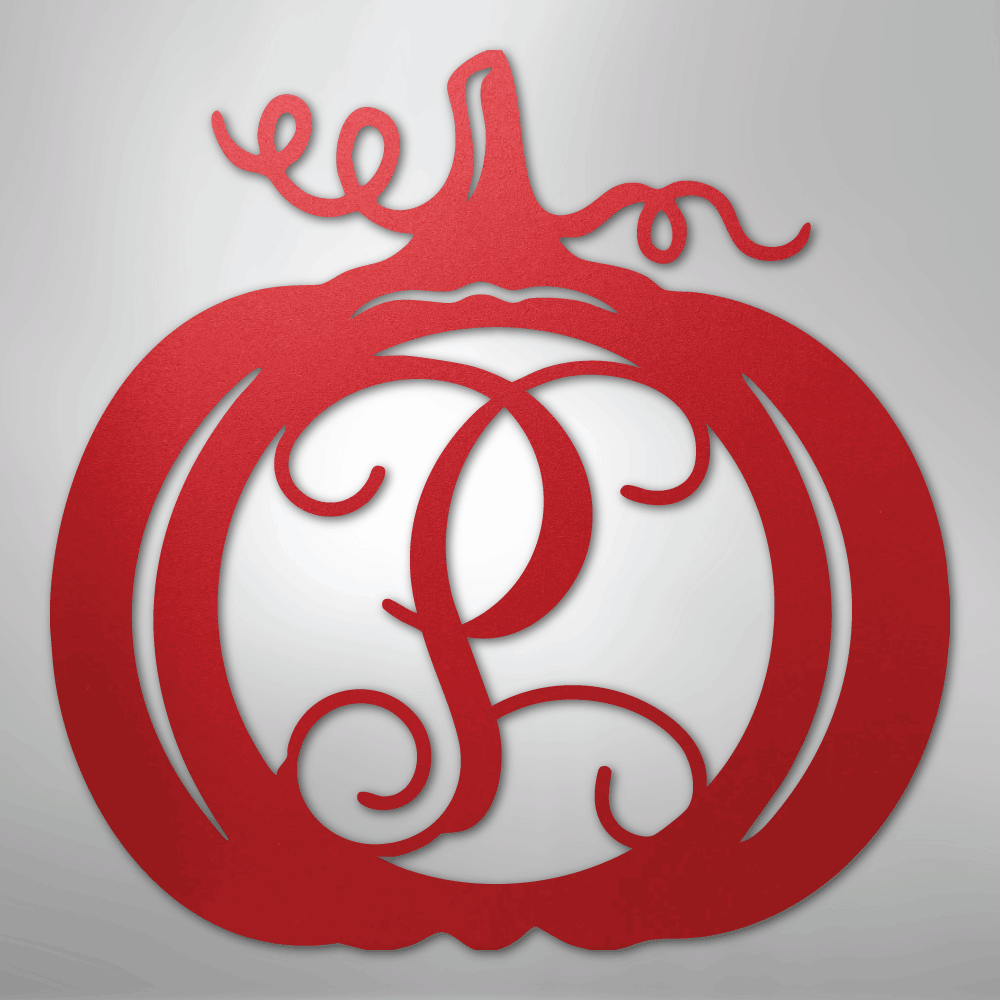 Pumpkin Initial Monogram - Steel Sign