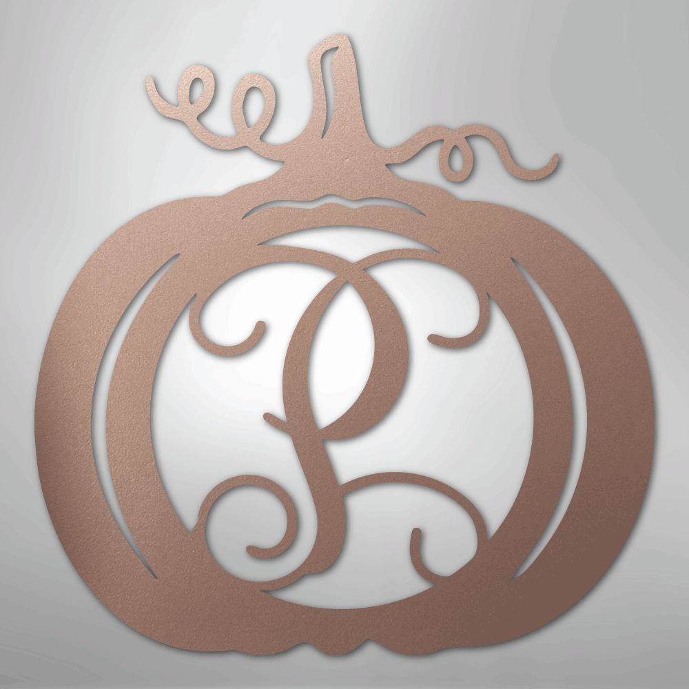 Pumpkin Initial Monogram - Steel Sign