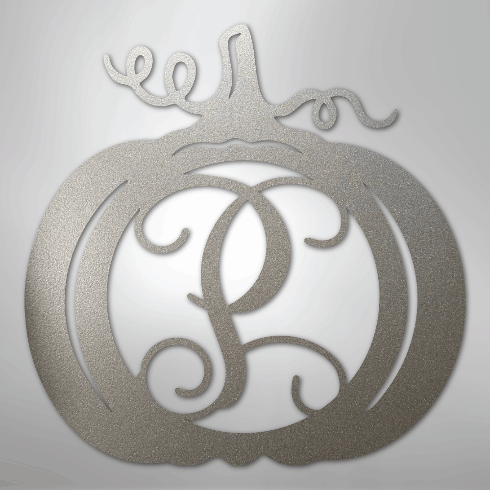 Pumpkin Initial Monogram - Steel Sign