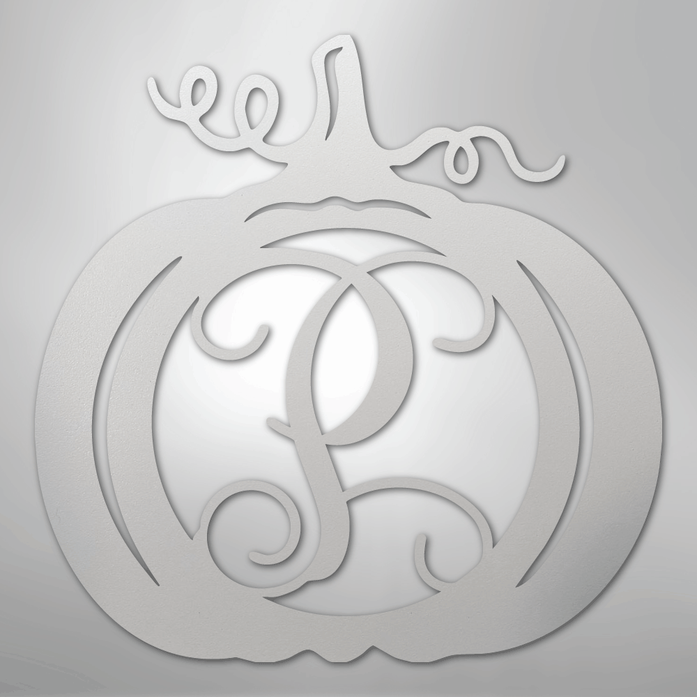 Pumpkin Initial Monogram - Steel Sign