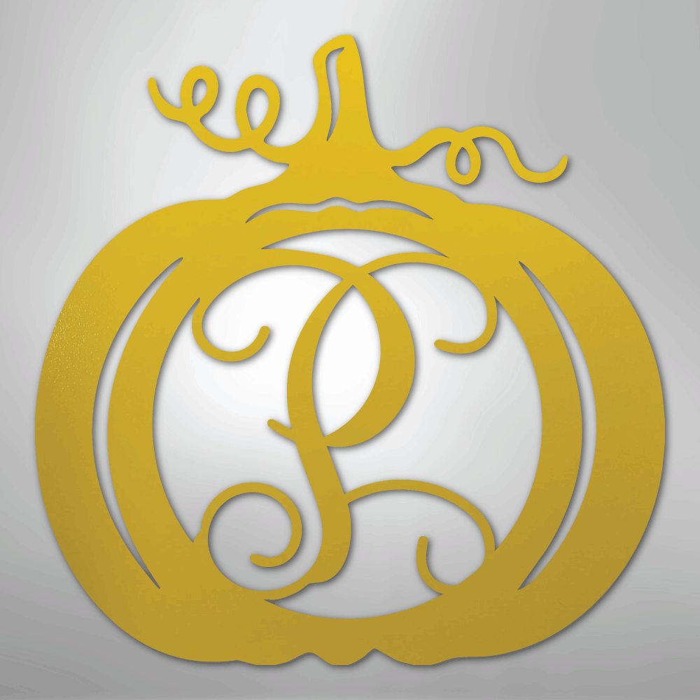 Pumpkin Initial Monogram - Steel Sign