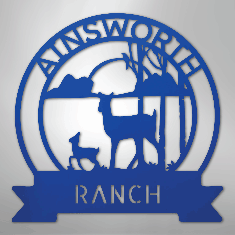 Ranch Sun Set Monogram - Steel sign