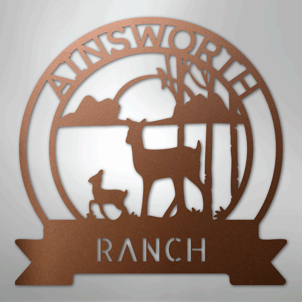 Ranch Sun Set Monogram - Steel sign