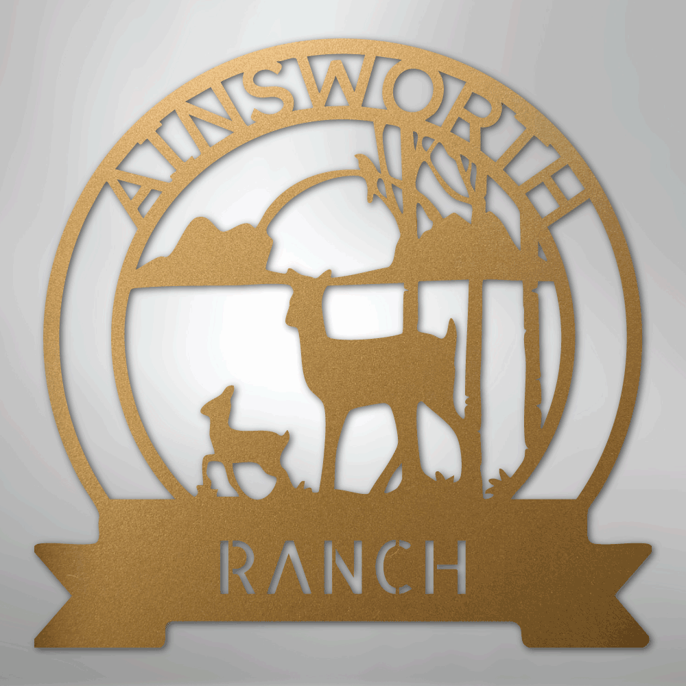Ranch Sun Set Monogram - Steel sign