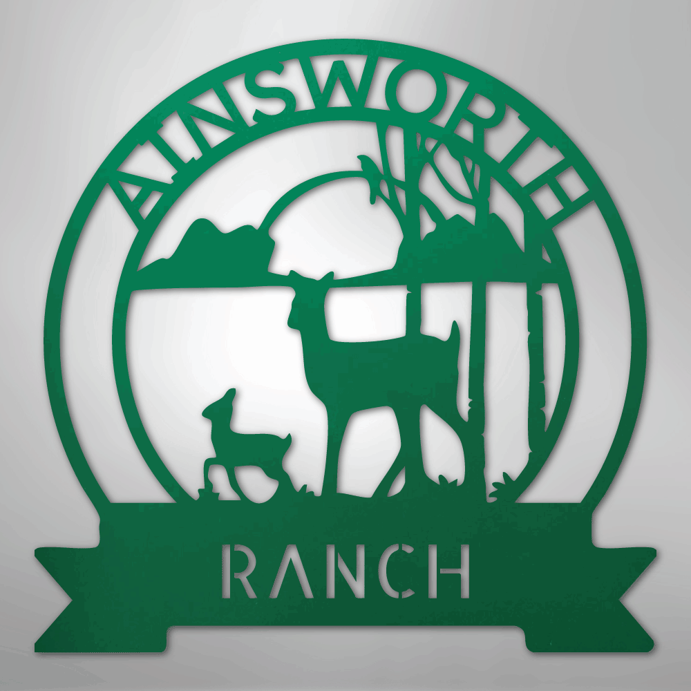 Ranch Sun Set Monogram - Steel sign