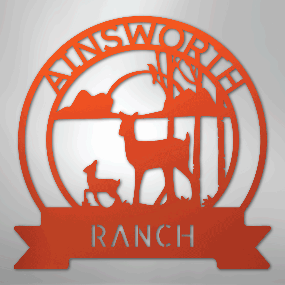Ranch Sun Set Monogram - Steel sign