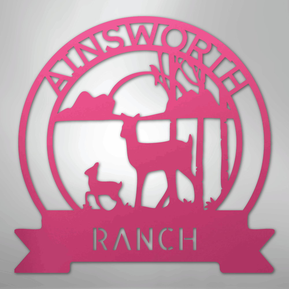 Ranch Sun Set Monogram - Steel sign