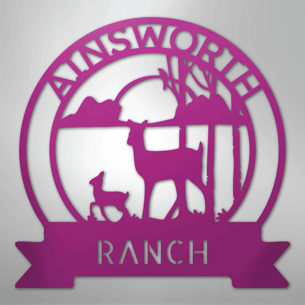 Ranch Sun Set Monogram - Steel sign