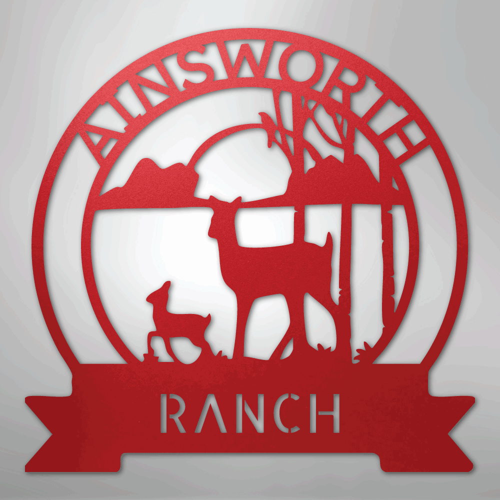 Ranch Sun Set Monogram - Steel sign