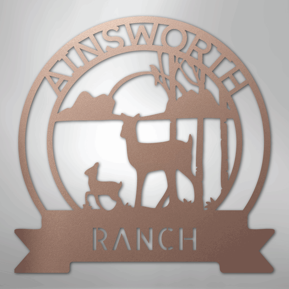 Ranch Sun Set Monogram - Steel sign