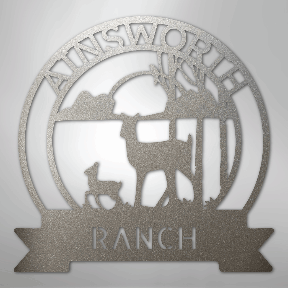 Ranch Sun Set Monogram - Steel sign