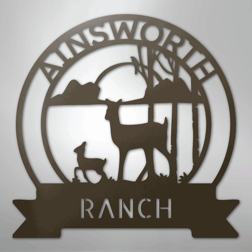 Ranch Sun Set Monogram - Steel sign