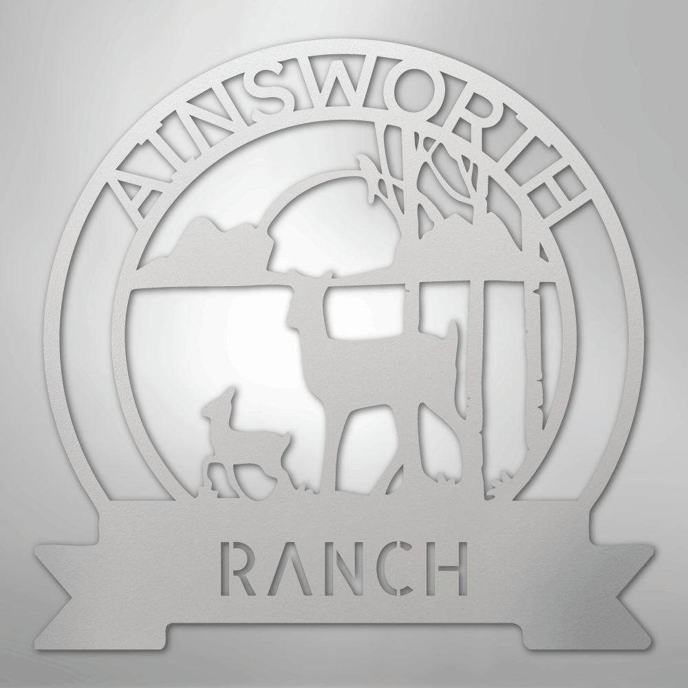 Ranch Sun Set Monogram - Steel sign