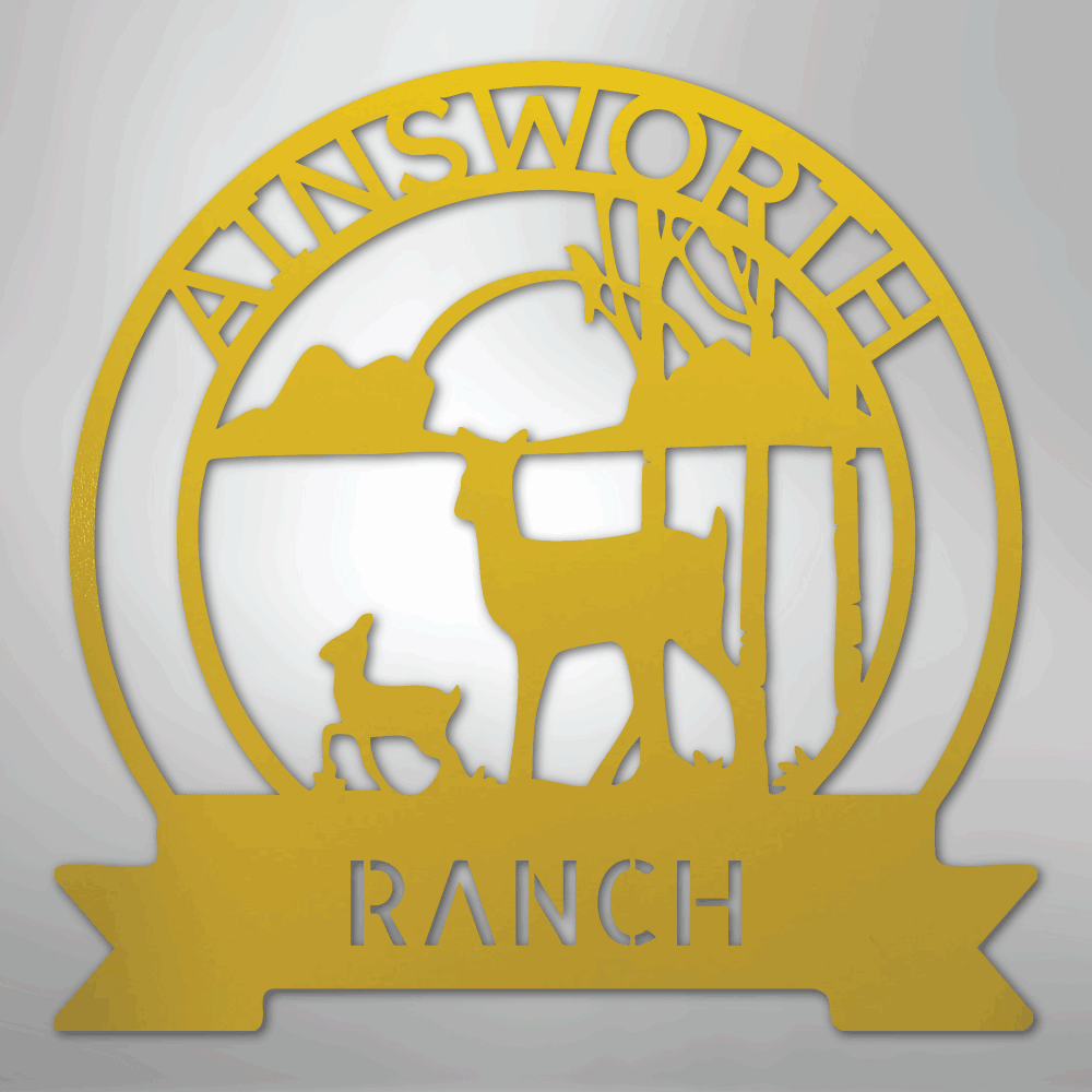Ranch Sun Set Monogram - Steel sign