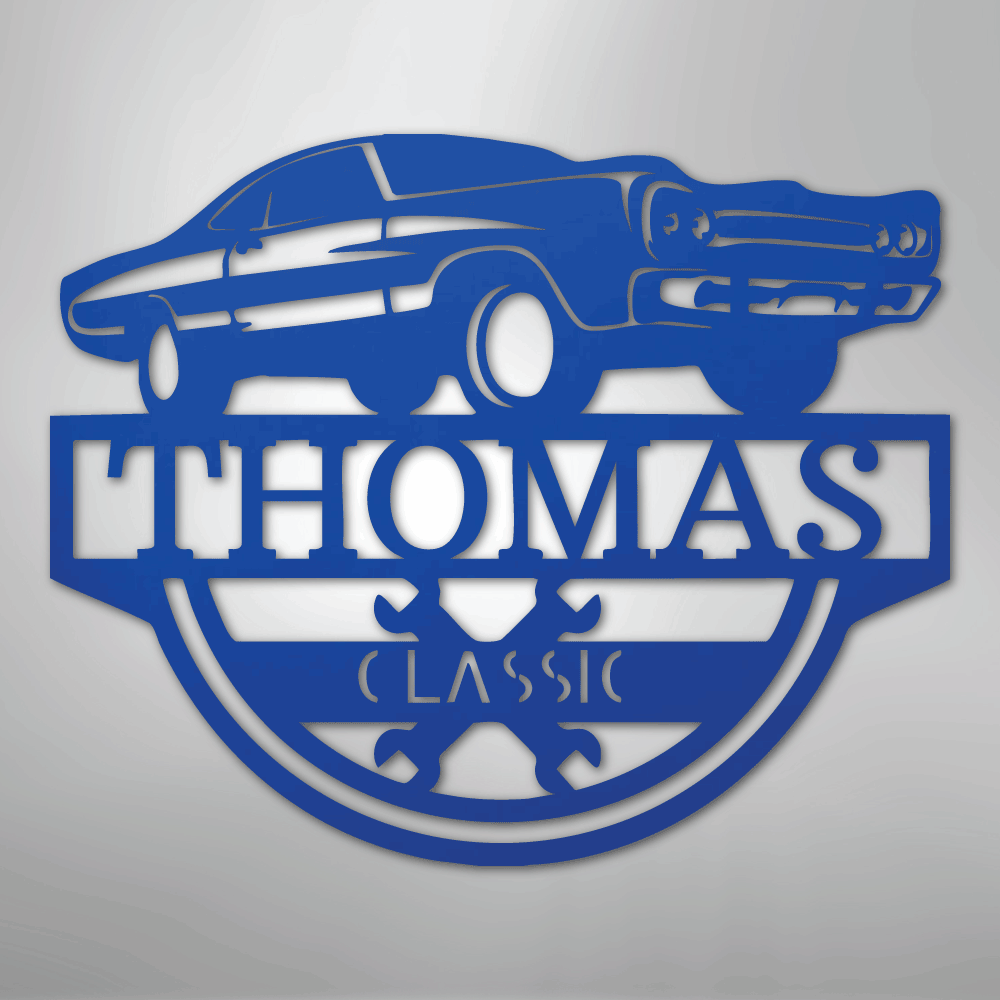 Timeless Car Monogram - Steel Sign