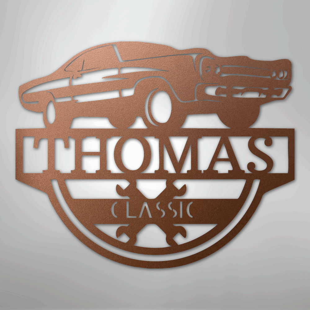 Timeless Car Monogram - Steel Sign