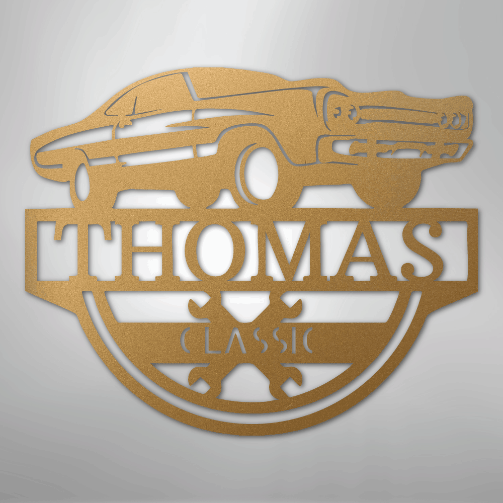 Timeless Car Monogram - Steel Sign