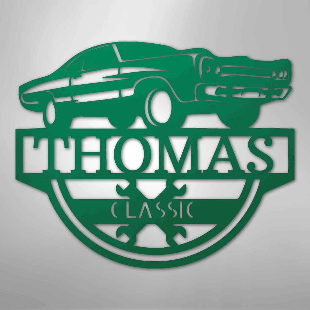 Timeless Car Monogram - Steel Sign