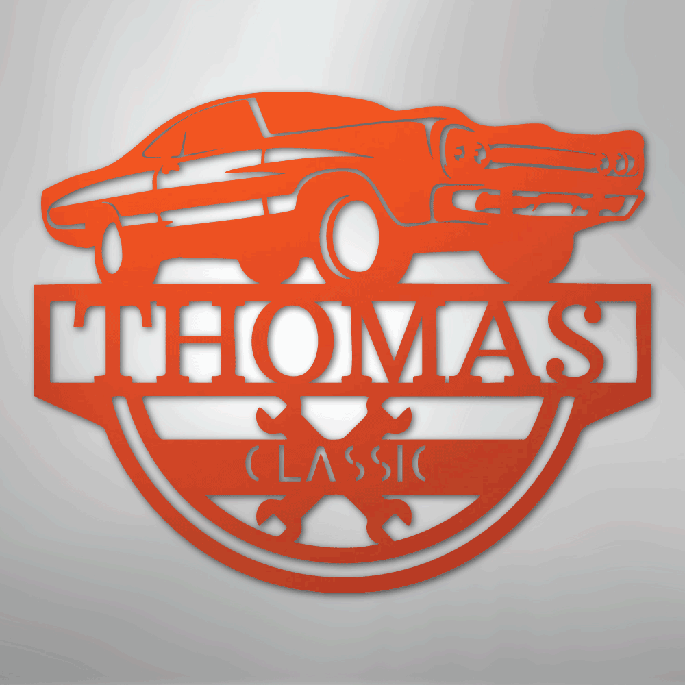 Timeless Car Monogram - Steel Sign