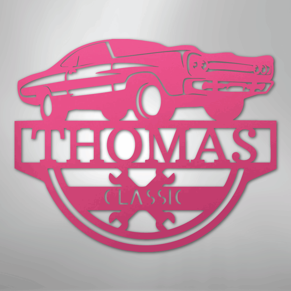Timeless Car Monogram - Steel Sign