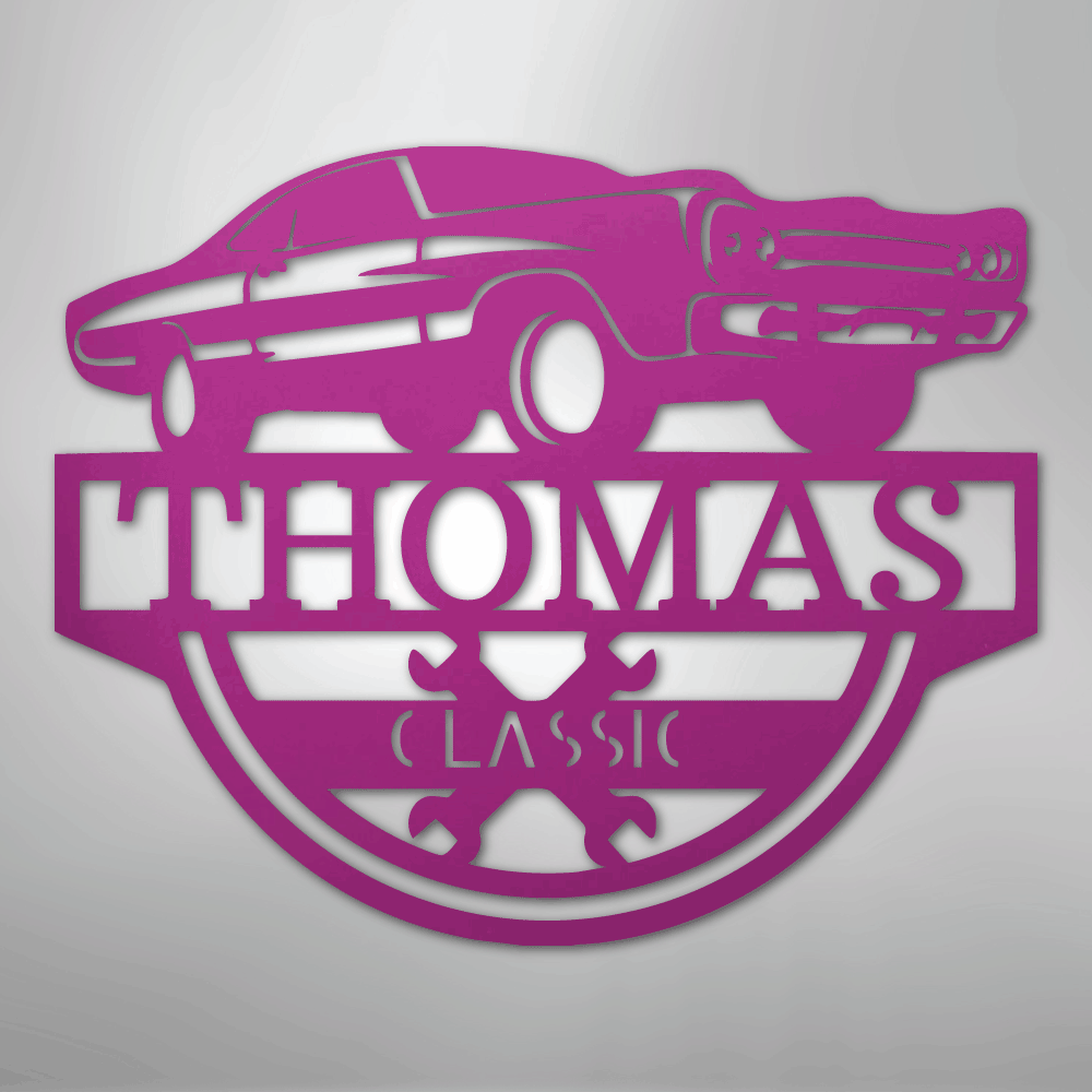 Timeless Car Monogram - Steel Sign