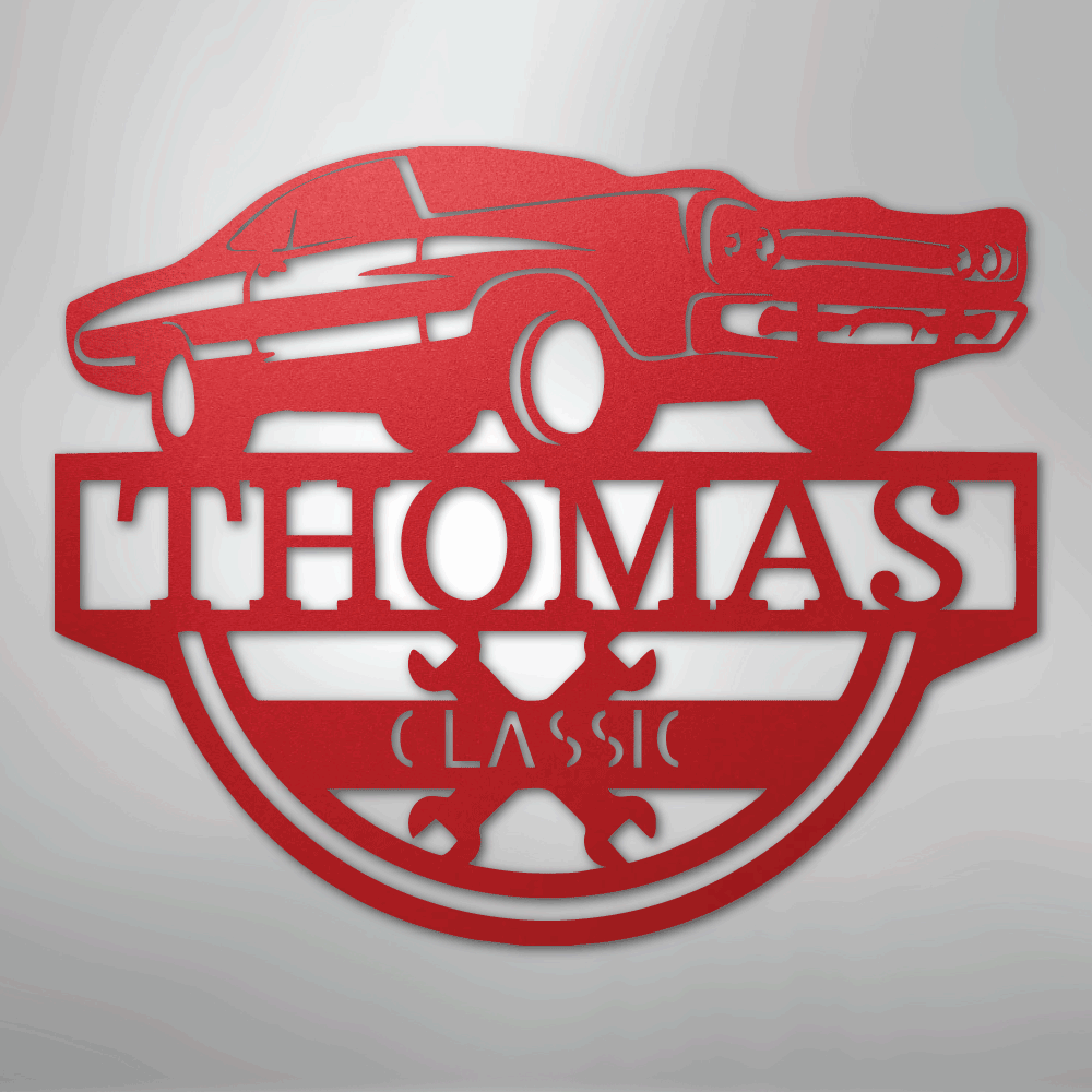 Timeless Car Monogram - Steel Sign
