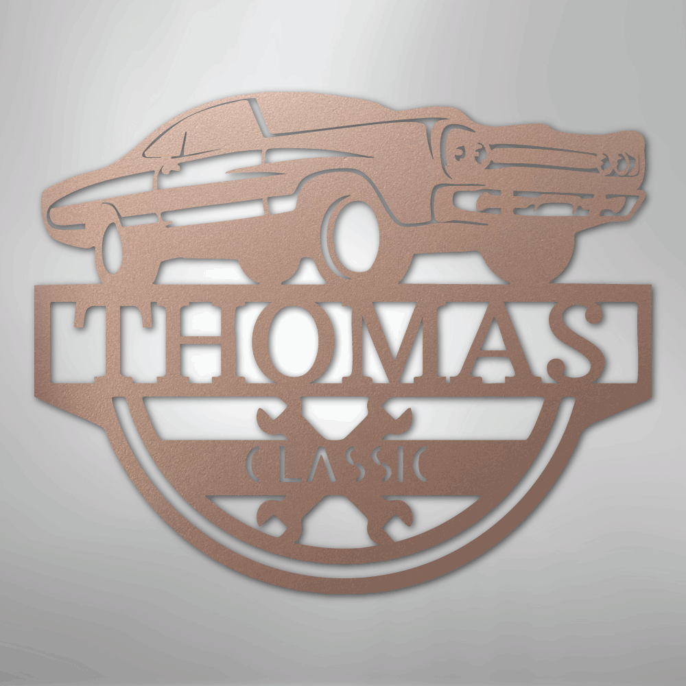Timeless Car Monogram - Steel Sign