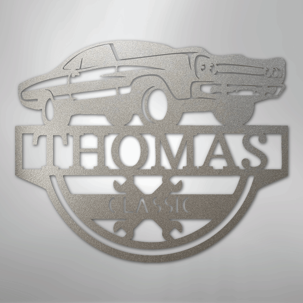 Timeless Car Monogram - Steel Sign